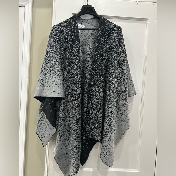 Calvin Klein Chic and Shimmery Black and Silver Shawl - Picture 3 of 9